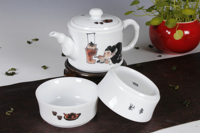 批发采购茶碗、茶壶、茶具套装-新益礼品 旅行办公茶具套装 知竹壶套组 一壶二杯 .